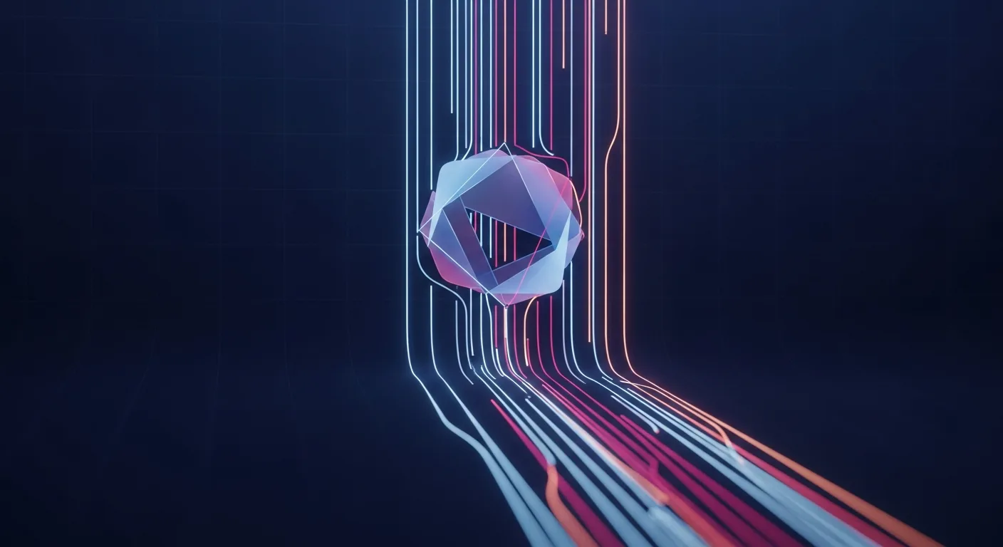 Abstract editorial data-visualization illustration in crimson, downward-flowing tones representing SOL and the broader cryptocurrency market — crypto scenario analysis.