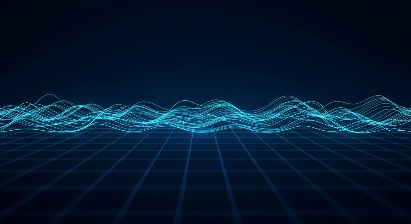 Abstract editorial data-visualization illustration in balanced, blue-toned tones representing BTC and the broader cryptocurrency market — crypto scenario analysis.