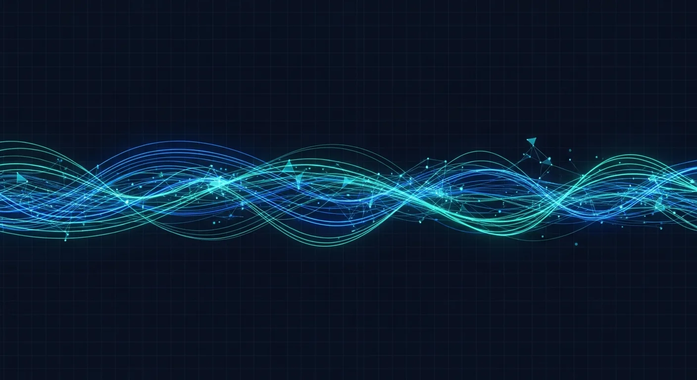 Abstract editorial data-visualization illustration in balanced, blue-toned tones representing ETH and the broader cryptocurrency market — crypto scenario analysis.