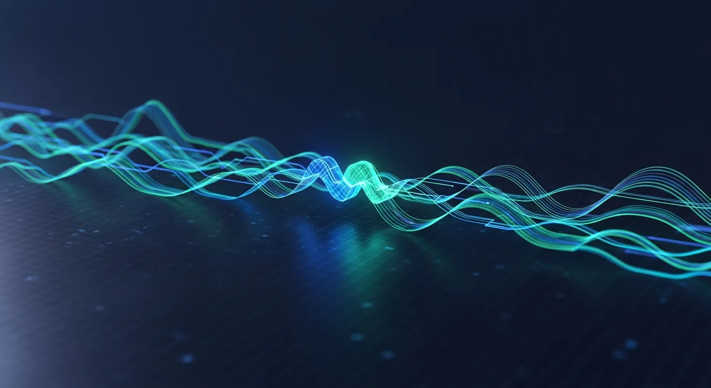 Abstract editorial data-visualization illustration in balanced, blue-toned tones representing XRP and the broader cryptocurrency market — crypto scenario analysis.