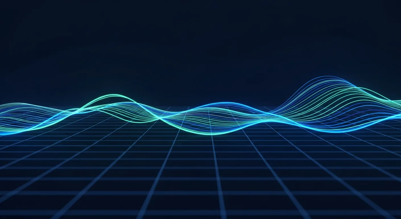 Abstract editorial data-visualization illustration in balanced, blue-toned tones representing the cryptocurrency and digital-asset market — crypto scenario analysis.
